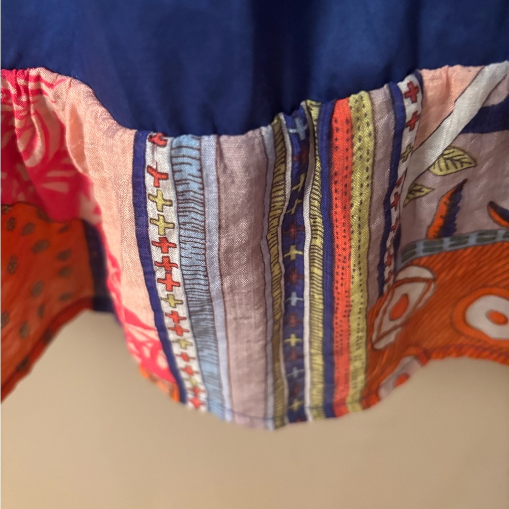 NWT Zaket & Plover Women's Vibrant Tiered Floral Cobalt Maxi Skirt - Picture 7 of 10